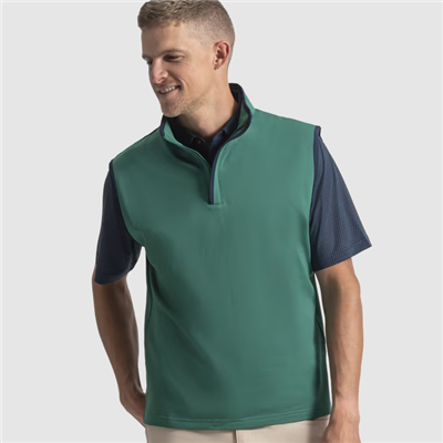 FootJoy Brushed Back Vest Pique, Field Green/Navy