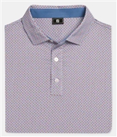 Footjoy Menâ€™s Nautical Flag Lisle Golf Shirt, Nantucket Red/Coastal Blue