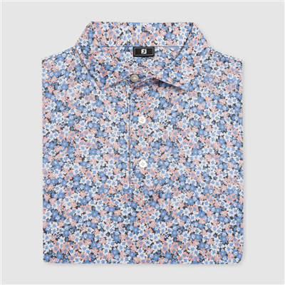 Footjoy Menâ€™s Multi Floral Lisle, Dark Shadow/Peach/Riviera Blue