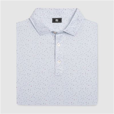 Footjoy Menâ€™s Linework Floral Lisle, White/Blue Breeze/Orchid Smoke