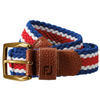 FootJoy Striped Braided Golf Belt - Twilight/Racing Red/White, Long
