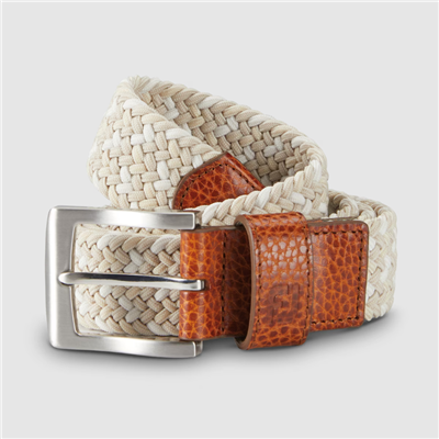 FootJoy Woven Golf Belt, Khaki/Stone, Regular