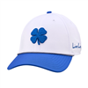 Black Clover Premium Clover 166 Course Logo Adjustable Rope Hat, White/Royal Blue