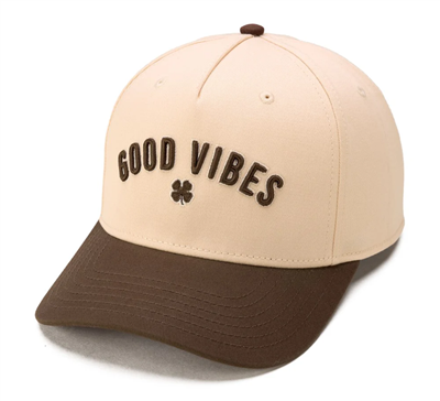 Black Clover Good Vibes Only Adjustable Hat, Tan/Brown