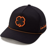 Black Clover Neon Nights 4 Adjustable Hat w/ Rope, Black/Orange