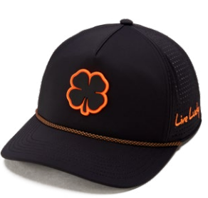 Black Clover Neon Nights 4 Adjustable Hat w/ Rope, Black/Orange