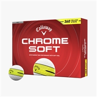 Callaway Chrome Soft Golf Balls, Yellow Stripe