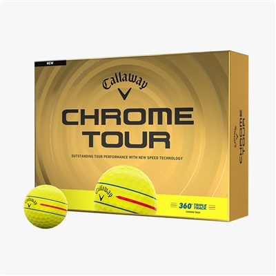 Callaway Chrome Tour Golf Balls, Yellow Triple Track