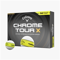 Callaway Chrome Tour X Golf Balls, Yellow Stripe