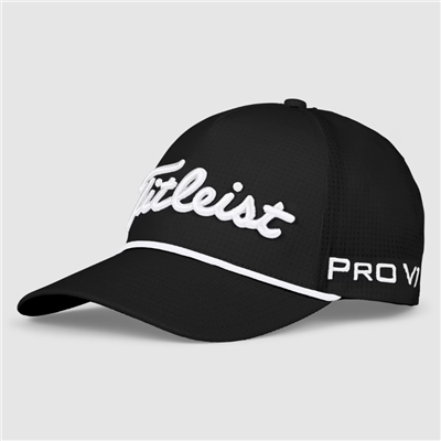 Titleist Tour Rope Adjustable Hat, Black/White
