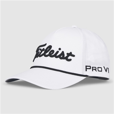 Titleist Tour Rope Adjustable Hat, White/Black