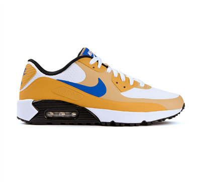 Nike Menâ€™s Air Max 90 Golf Shoes, White/Tan/Blue