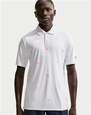 Nike Par Dri-FIT Golf Polo, White/Lava