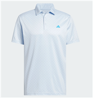 adidas Men's Performance Textured Print Polo Shirt, Sky Blue
