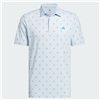 adidas Men's Ultimate365 Essense Print Climacool Polo Shirt, Sky Blue