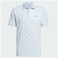 adidas Men's Ultimate365 Essense Print Climacool Polo Shirt, Sky Blue
