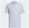 adidas Menâ€™s Ultimate365+ Soft Print polo shirt, Crystal Sky / Dusky Petrol