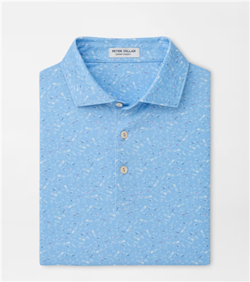 Peter Millar Track Record Performance Jersey Polo, Cottage Blue