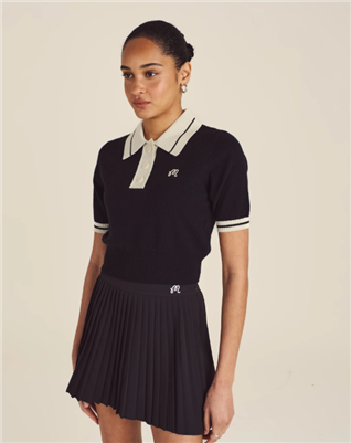 Malbon Women's Mikayla Knit Polo, Black