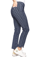 Golftini Women's Ankle Pant, 27" - Navy/Plaid