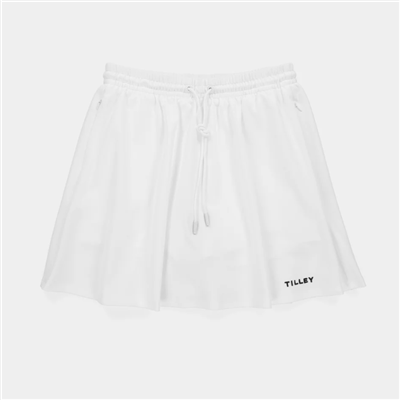 Tilley Women's Preppy Pique Mini Skirt, White/Pine Green