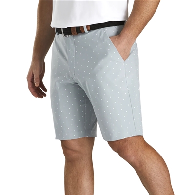 FootJoy Lightweight Striped Shorts, Grey/White