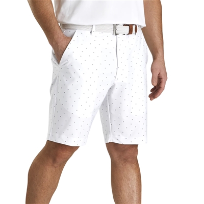 FootJoy Lightweight Striped Shorts, White/Slate