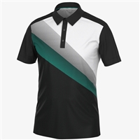 Galvin Green Menâ€™s Macoy Breathable Golf Shirt, Black/Atlantis Green