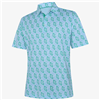 Galvin Green Menâ€™s Martinez Breathable Golf Shirt,  Crystal Blue/Green
