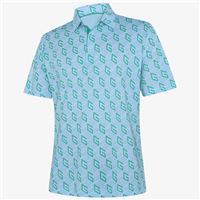 Galvin Green Menâ€™s Martinez Breathable Golf Shirt,  Crystal Blue/Green