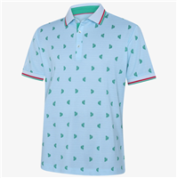 Galvin Green Menâ€™s Mendez Breathable Golf Shirt,  Crystal Blue/Green