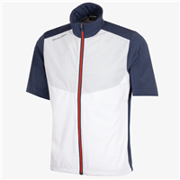 Galvin Green Menâ€™s Livingston Windproof and Water Repellent Golf Jacket, White/Navy/Orange
