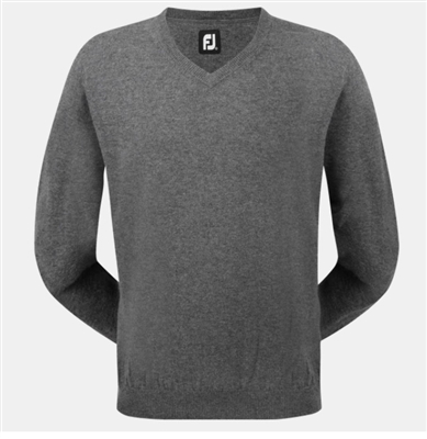 FootJoy FJ Lambswool V-Neck Pullover, Heather Grey