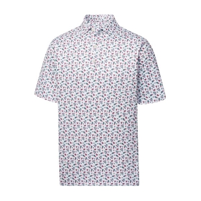 Footjoy Mini Floral Print, White/Watermelon/Green