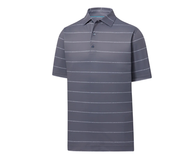 Footjoy Menâ€™s Chalkstripe Stretch Polo, Charcoal