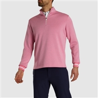 Footjoy Menâ€™s Ribbed Quarter-Zip, Pink