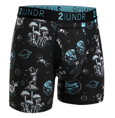 2UNDR Swing Swift Golf Boxer Brief - Space Golf Black