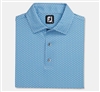 Footjoy Menâ€™s Scallop Shell Golf Shirt, Blue Sky/White