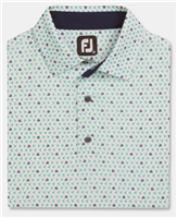 Footjoy Menâ€™s Flying Wasp Lisle Print Polo, White