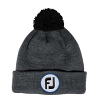 Footjoy Pom Pom Solid Knit Hat, Charcoal