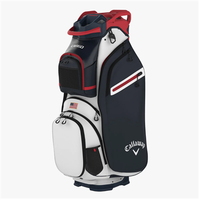 Callaway Cargo Cart Bag, White/Navy/Red Flag