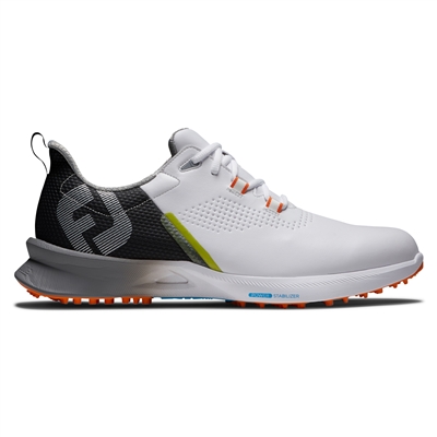 FootJoy FJ Fuel Spikeless Shoe, White/Black/Orange