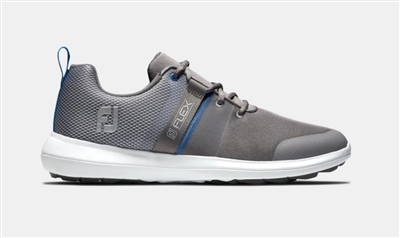 FootJoy FJ Flex Spikeless Shoes, Grey/Blue