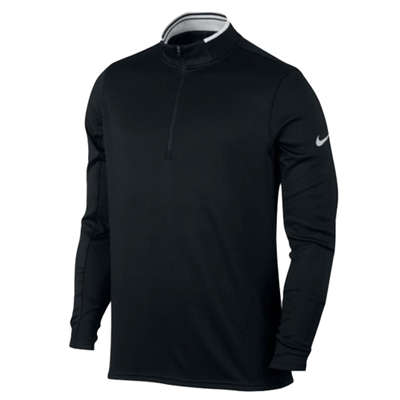 Nike Mens Dri Fit Half Zip Long Sleeve Golf Top, Black