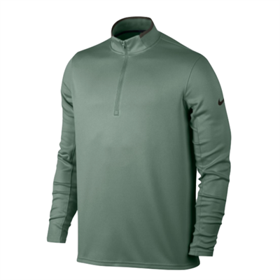 Nike Mens Dri Fit Half Zip Long Sleeve Golf Top, Clay Green