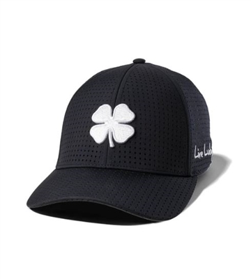 Black Clover Perf 9 Fitted Hat, Black/White