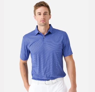 Peter Millar Crown Sport Knot Polo, Blue/White