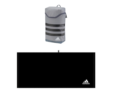 adidas 3-Stripes Golf Shoe Bag & Towel Combo