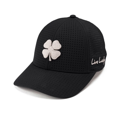 Black Clover Perf 13 Fitted Hat, Black/White