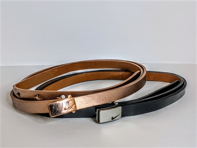 Nike Ladies' Thin Belt 2-pack, Black/Bronze